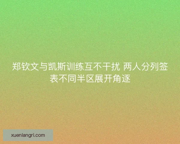 郑钦文与凯斯训练互不干扰 两人分列签表不同半区展开角逐