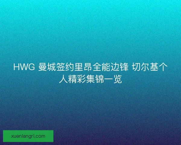 HWG 曼城签约里昂全能边锋 切尔基个人精彩集锦一览 HWG 曼城签约里昂全能边锋 切尔基个人精彩集锦一览