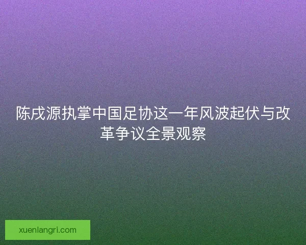 陈戌源执掌中国足协这一年风波起伏与改革争议全景观察