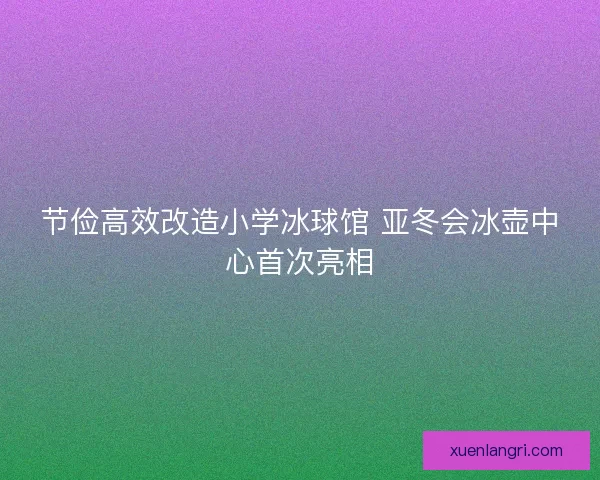 节俭高效改造小学冰球馆 亚冬会冰壶中心首次亮相 节俭高效改造小学冰球馆 亚冬会冰壶中心首次亮相